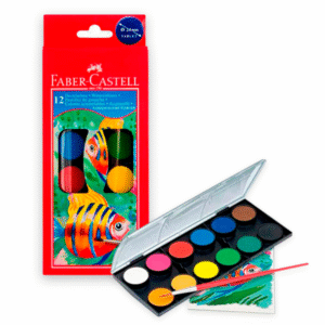 ACUARELAS EN PASTILLAS FABER CASTELL X 12 PCAS 125011