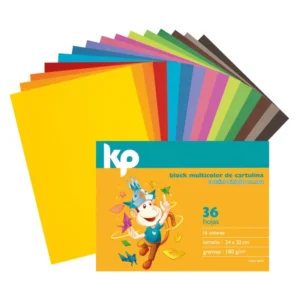 BLOCK DE CARTULINA MULTICOLOR KP TAM 24 X 32 CM 180 GR X 36 HJS