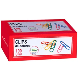 CAJA DE CLIPS DE COLORES FABER CASTELL X 100