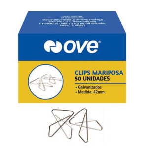 CAJA DE CLIPS MARIPOSA OVE X 50 UN