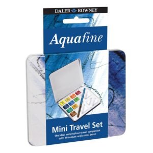 MINI SET ACUARELA DALER AQUAFINE TRAVEL COL METALICO X 10 PCAS