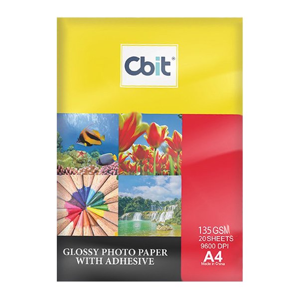 PAPEL FOTOGRAFICO ADHESIVO 135 GSM X 20 HOJAS CBIT