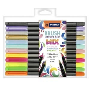PLUMONES VINIFAN BRUSH MARKER DUO MIX X 12 PCAS