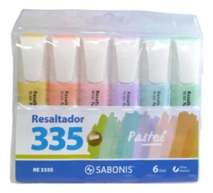SET DE RESALTADORES SABONIS 335 PASTEL X 6 PCAS