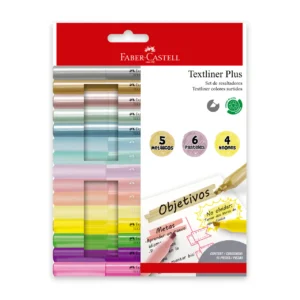 SET DE RESALTADORES TEXTLINER PLUS FABER CASTELL X 15 PZAS