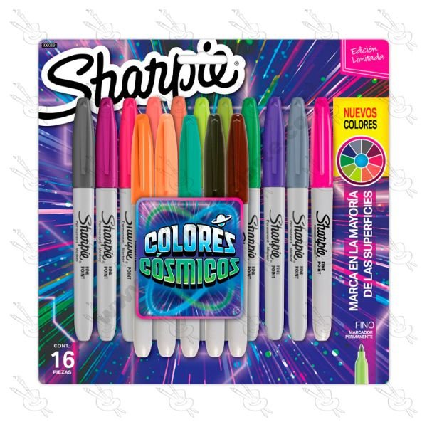 SET SHARPIE COLORES COSMICOS X 16 PZAS