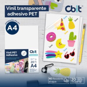 VINIL ADHESIVO TRANSPARENTE CBIT A4 X 20 HOJAS